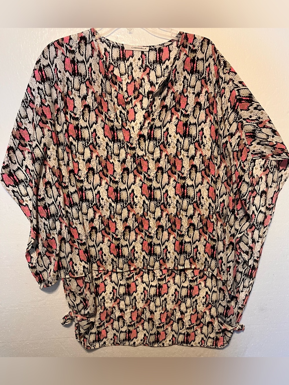Carmela L Pink and Cream Snake-Print Tunic